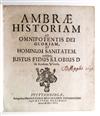 KLOBIUS, JUSTUS FIDUS.  Ambrae historiam. 1666 + WURFFBAIN, JOHANN PAUL.  Salamandrologia.  1683